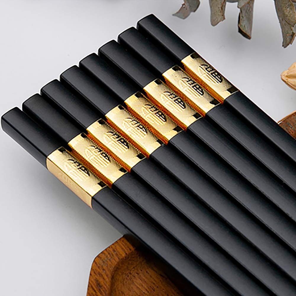 chinesische Essstäbchen, japanische Essstäbchen, Holz, 10 Paar, wiederverwendbare natürliche Essstäbchen, waschbar for die Spülmaschine, 27 cm, Holz-Essstäbchen, chinesisches Geschirr-Set (Naturholz)-