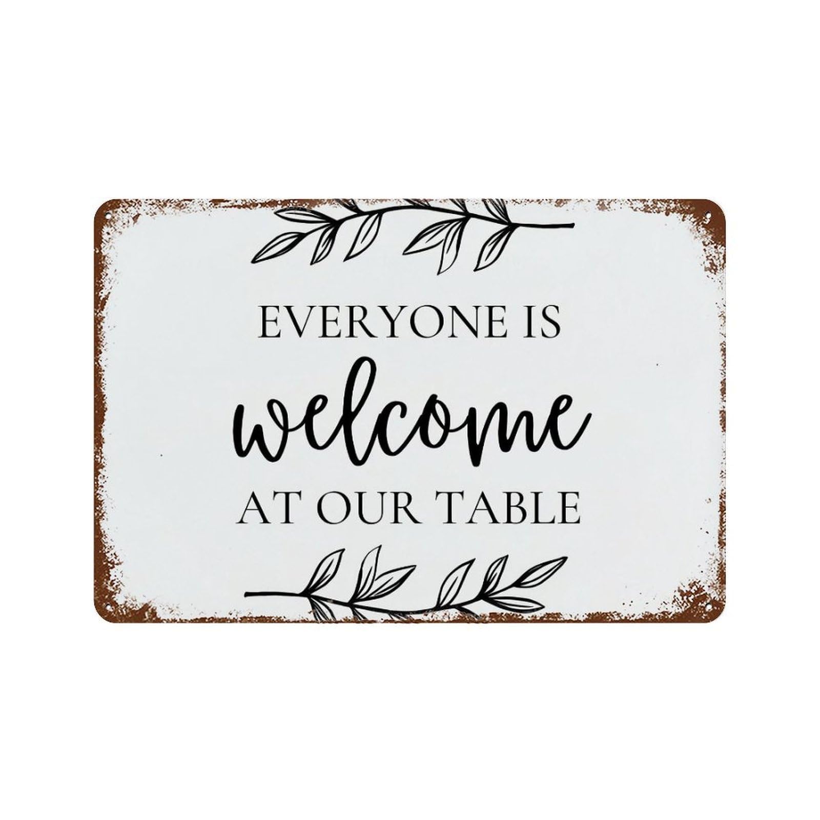 xiaoxiaoshen Welcome at Our Table Wall Decor Art Metal Tin Poster Modern Home Decor Art Home Bar Shop Decorations Vintage Sign 20x30cm