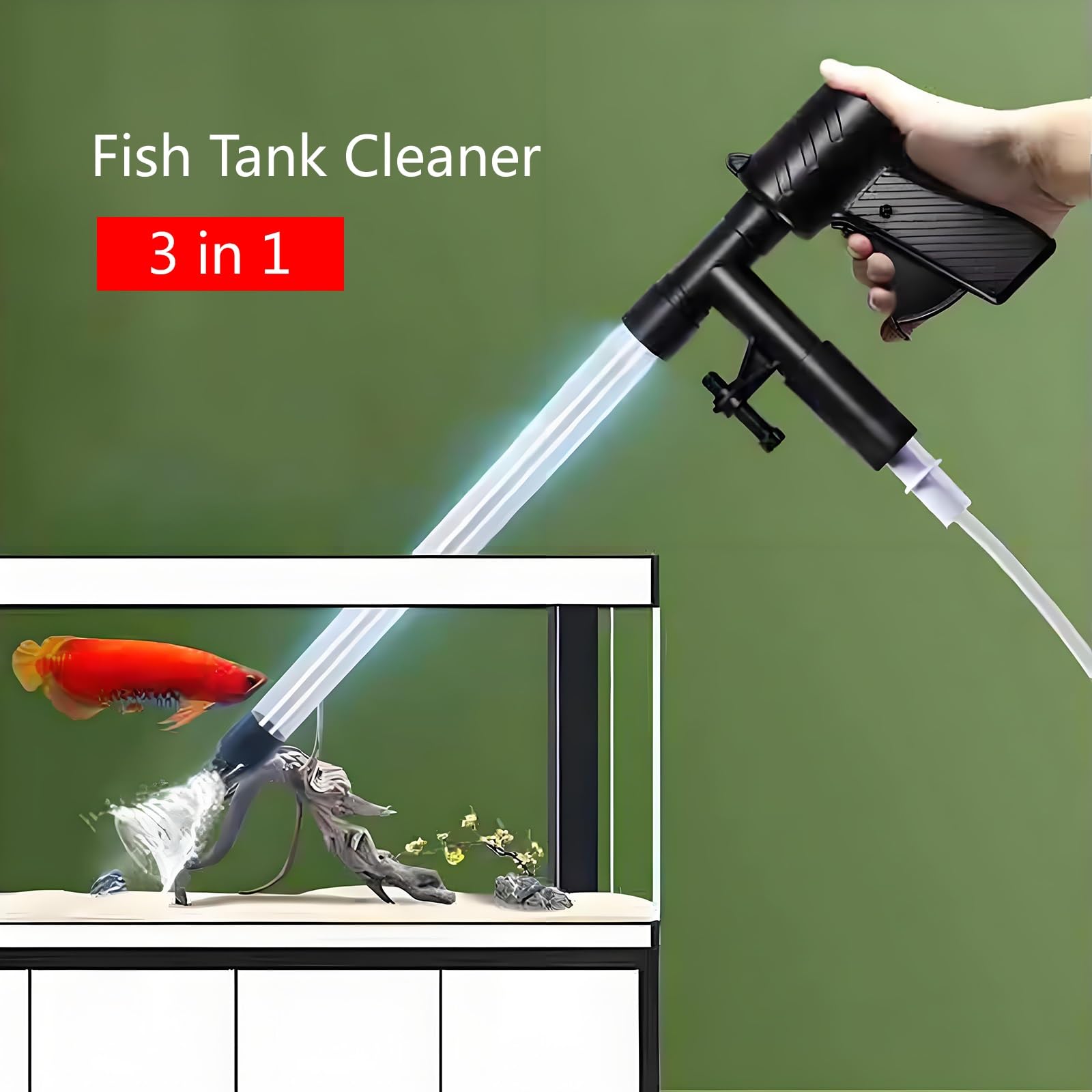 Bomba De Vacío De Grava para Acuario, Manguera De Sifón Manual con Bolsa De Aire Espesada, Herramientas De Limpieza De Peceras para La Limpieza De Grava y Arena En Peceras