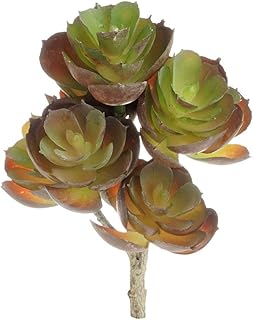 TG,LLC Treasure Gurus Mini Amber Faux Succulent Plant Artificial Flower Office Desk Decor