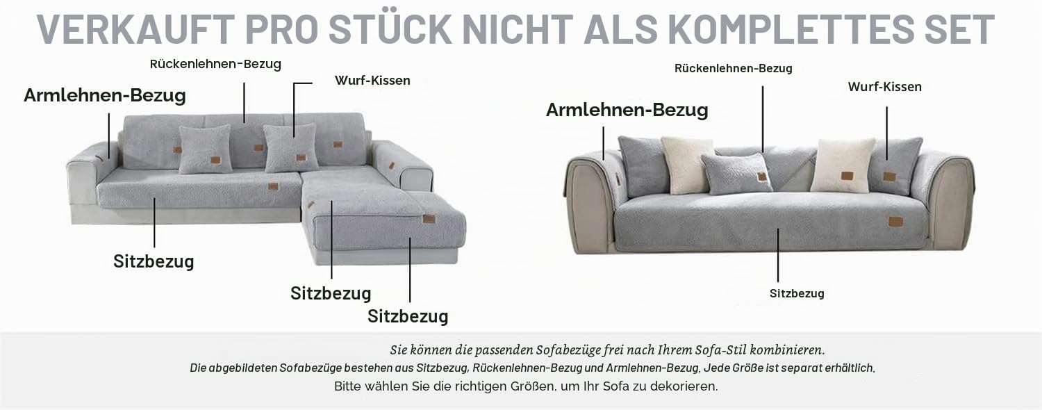 LINGKY Samt Sofabezug 1 2 3 4 Sitzer, L Form Sofaüberwurfe, Ecksofa Sofa überzug Pets Dog Couch überzug Anti-rutsch Sofaschutz, Ultra Weicher Sofaschoner (Grau,110x160cm/Rechteckig)