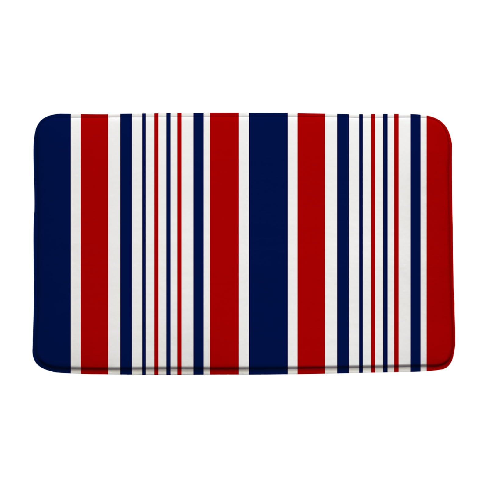 ZKJSMGS Navy Blue Red White Striped Bath Mat Modern Geometric Lines Nautical Classic Simple Geometry Abstract Bath Rugs for Bathroom Kitchen,17.8x29.5
