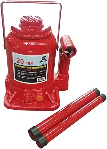 Miniatura 2 de Zeluga 11-246 20 toneladas 40,000 libras de capacidad hidráulica de bajo perfil soldado con autógena Jack de botella, rojo
