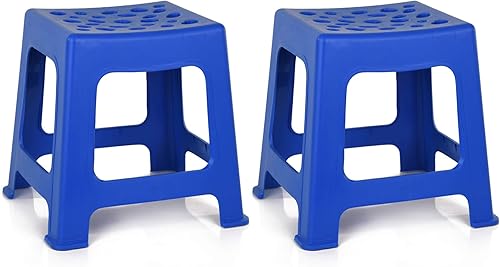 Miniatura 13 de Mintra Home - Taburetes de plástico ligeros, paquete de 2 (18 pulgadas de altura, rojo) Rojo -,Negro -,Marrón,Coral,Azul