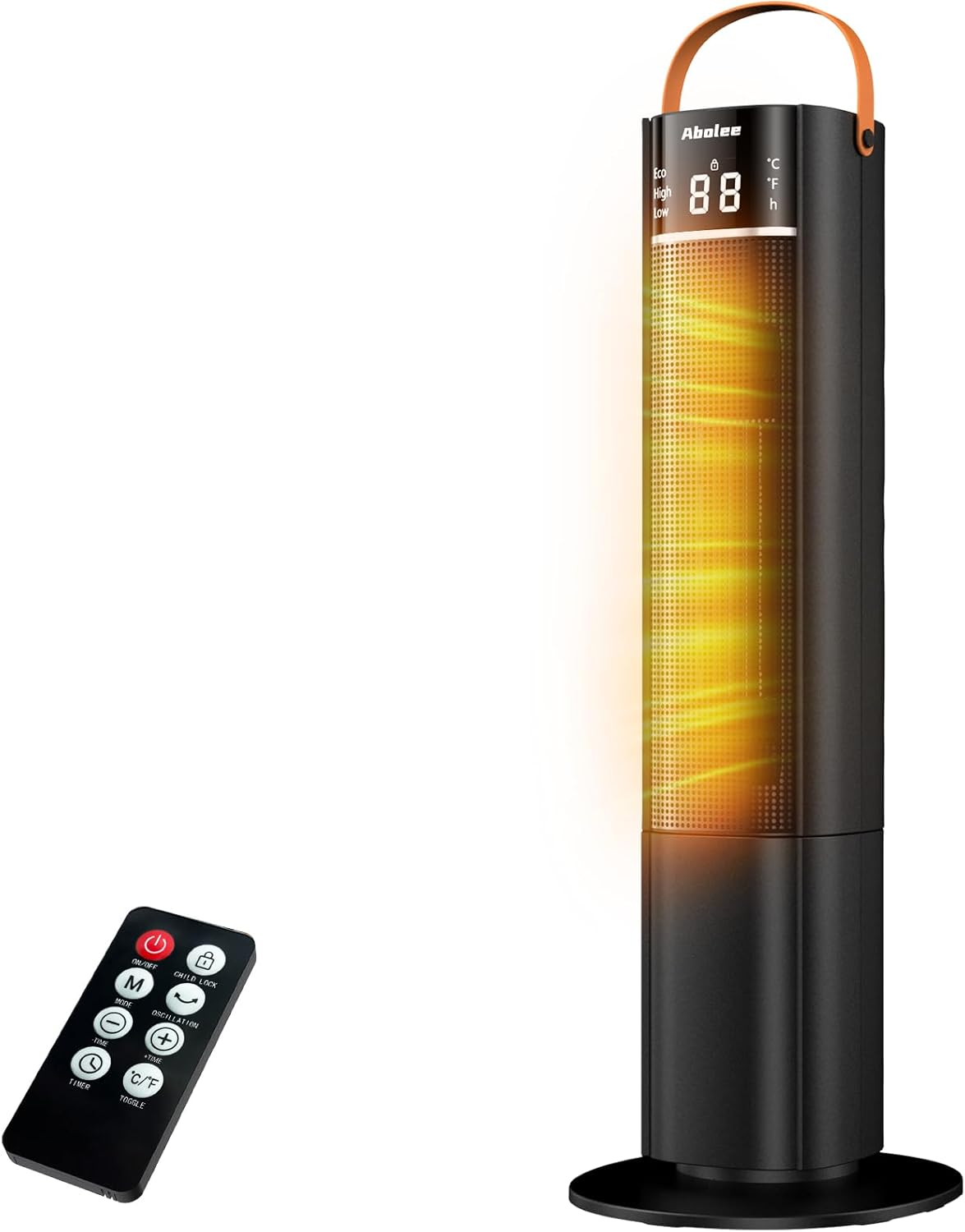 Space Heaters Indoor Use, 26" 12ft/s Electric Heater with Remote, 1500W Electric Heaters with 75°Oscillation, 1-12H Timer, PTC Electric Heater for Large Room, Bedroom Home Office, 2024 Upgraded