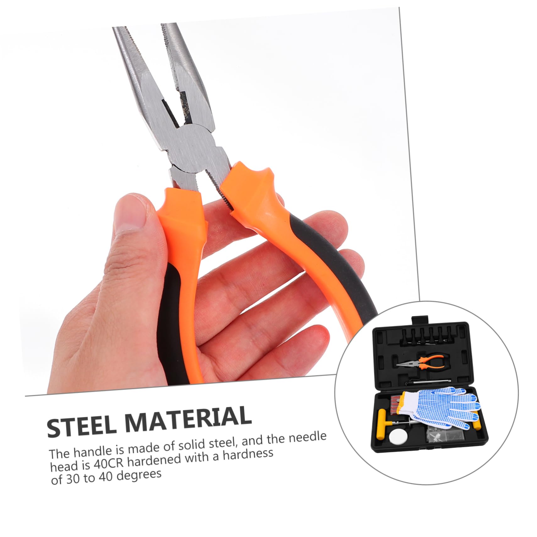 Kit de Reparación de Neumáticos Portátil de Emergencia 100 Piezas | Acero, Goma, Aleación de Aluminio y Plástico, Ligero y Portátil, para Reparación de Coche Momento