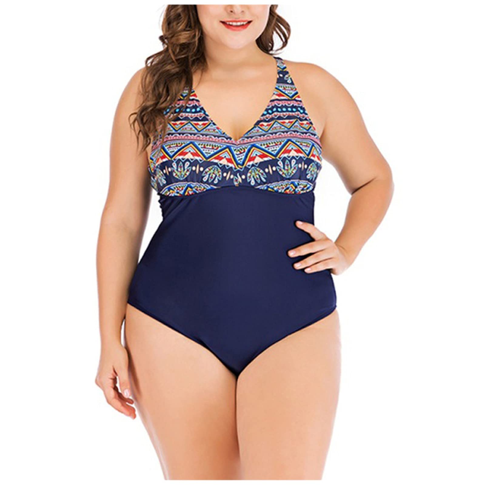 Rouped Bañadores Mujer Tallas Grandes,XL-5XL Bañadores Mujer reductores Barriga y Push up,Neopreno para Nadar,RYA107