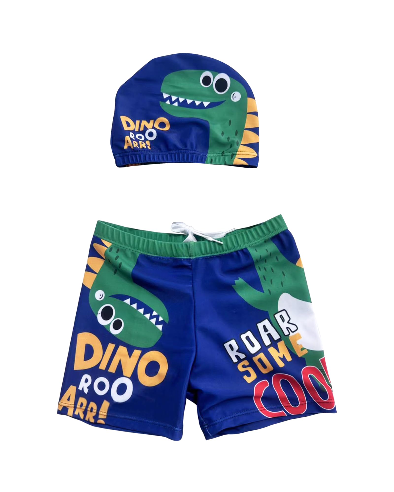 PAEHUIMT Bañador Niño, Traje de Baño para Niños, Bañadores Natacion, Shorts de Baño y Gorro Piscina, Set de 2 Piezas