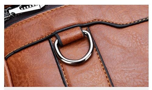 Shoulder Bag Pochete Necessaire Mini Bolsa Transversal Tiracolo Couro Masculino Feminina (Marrom)