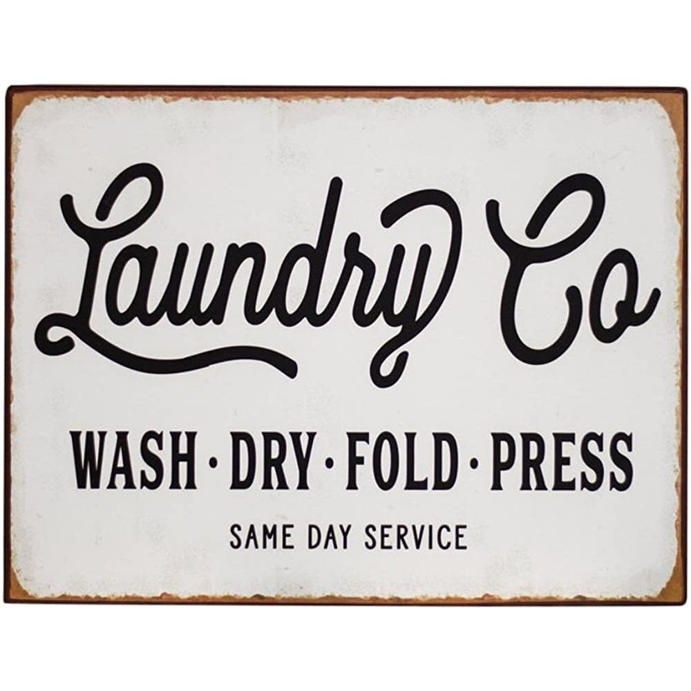 Homeoanimal 05 Laundry Co. Distressed Vintage Farmhouse Metal Sign Laundry Room Decor 12X16 Inch