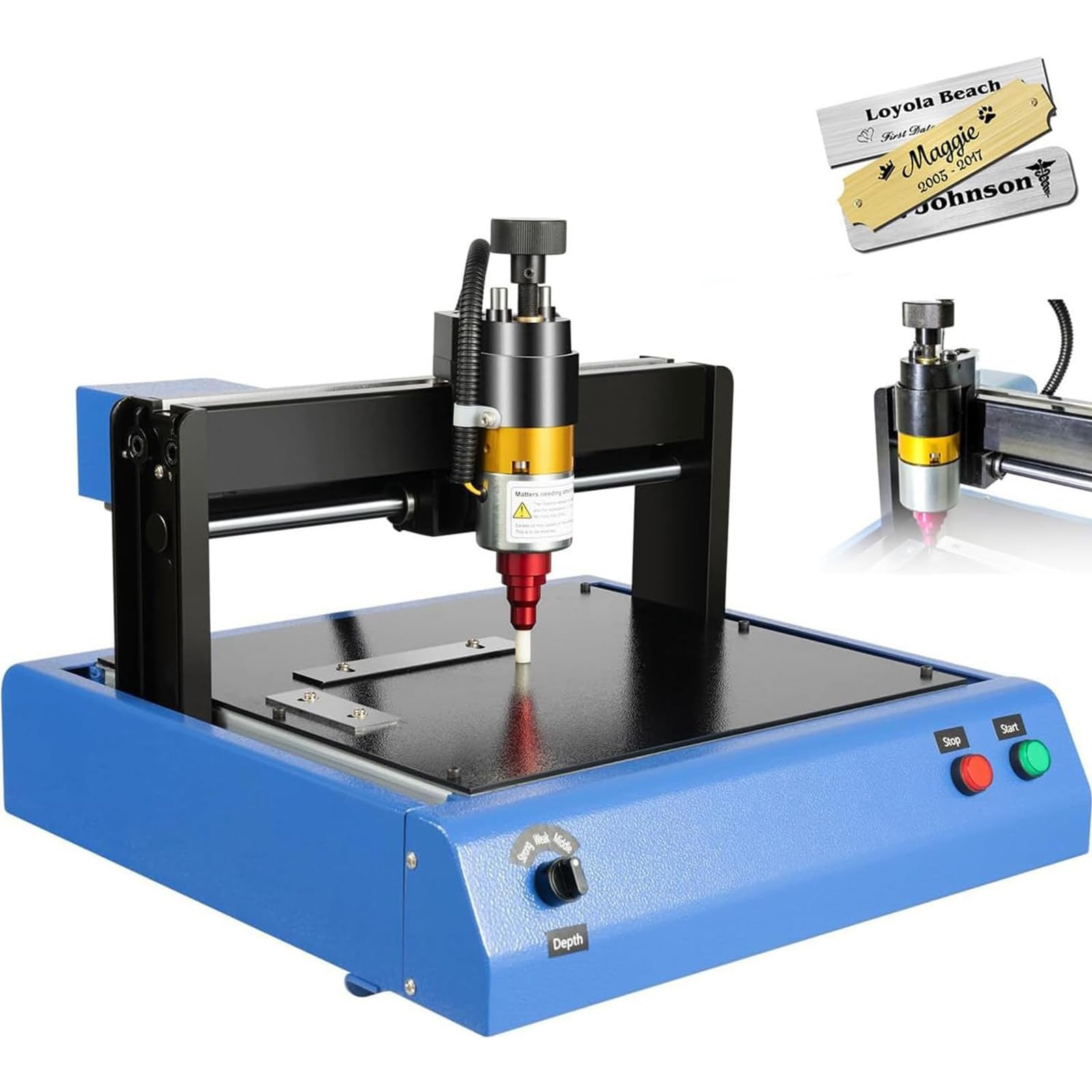 Dot Peen Marking Machine 400W, Grawer elektryczny metalowy, Wysoka prędkość 50 mm/s, Głębokości 0,05 mm-1 mm, idealne dla przemysłowych tabliczek znamionowych, Biżuteria, Tagi, 300x200mm