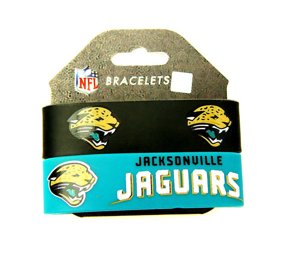 Aminco International NFL-BC-207-30 Silicone Rubber Bracelet - Jacksonville Jaguars