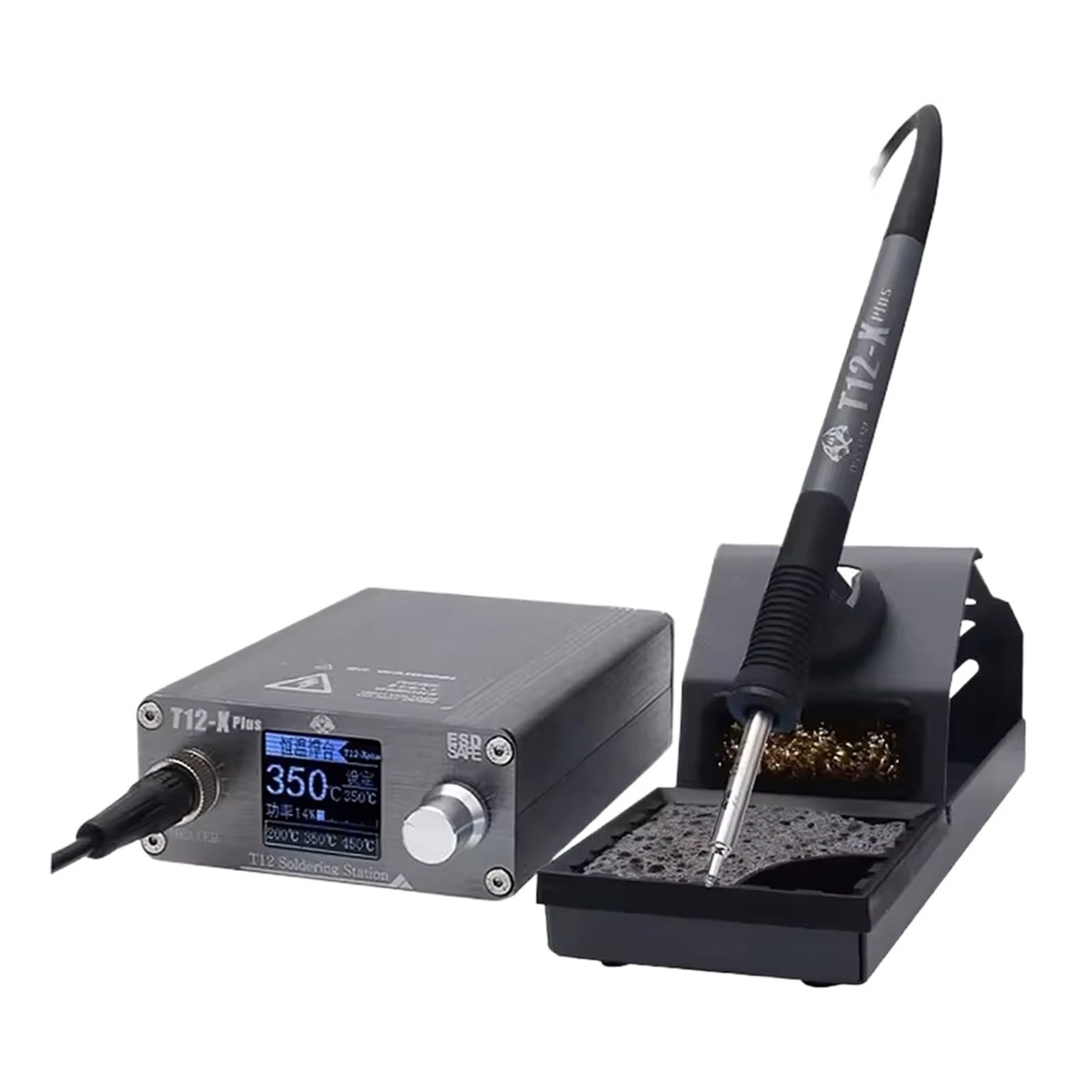 Lutownica, Stacja lutownicza T12-X Plus, cyfrowe narzędzie spawalnicze LCD o mocy 75 W do naprawy