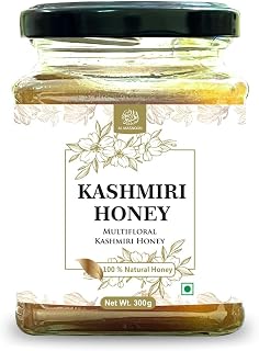 Kashmiri Honey, 100% Natural Multifloral Raw Honey, 300g Glass Jar