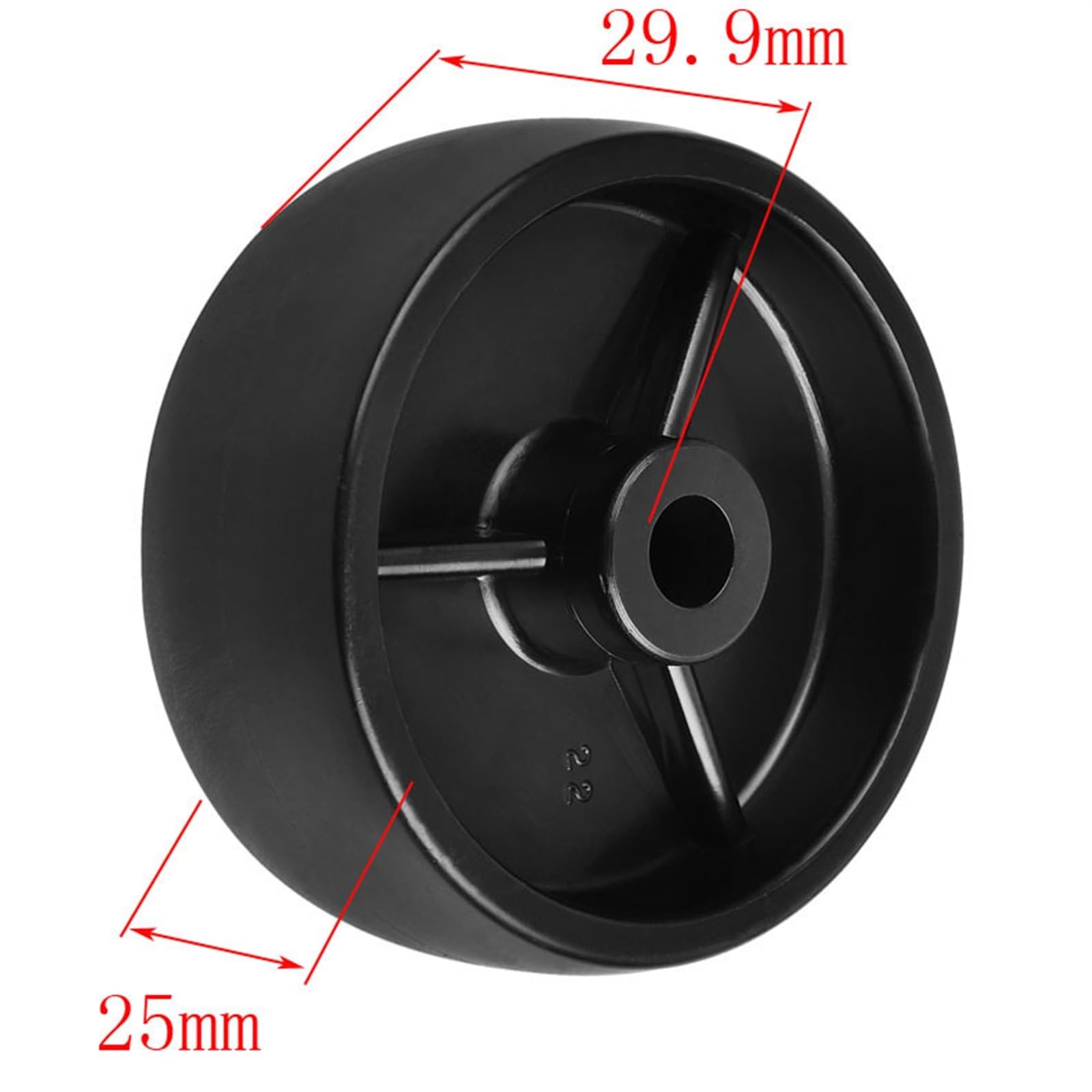 4 Teile/los Rollen 2,5 Zoll Schwarz PP Einzelrad Innenloch 8mm Lagerlos Kunststoff Durchmesser 65mm