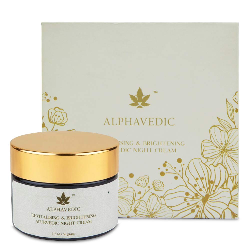 Alphavedic Revitalizing and Brightening Night Cream, With Saffron,Chandan,Aloe Vera for Face & Skin, (50 mg)