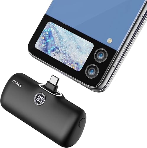 iWALK LinkPod Cargador portátil PD USB C Power Bank Actualización 2022 Batería de carga rápida pequeña con pantalla LED compatible con Samsung S22
