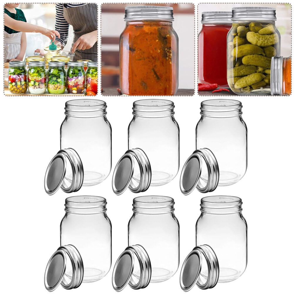 MAGICLULU 6stücke Frischhaltedosen Glas mit Deckel Kleine Einmachgläser mit Deckel für Lebensmittel Honigbehälter Vorratsdose aus Glas für Gewürze Marmelade Desserts