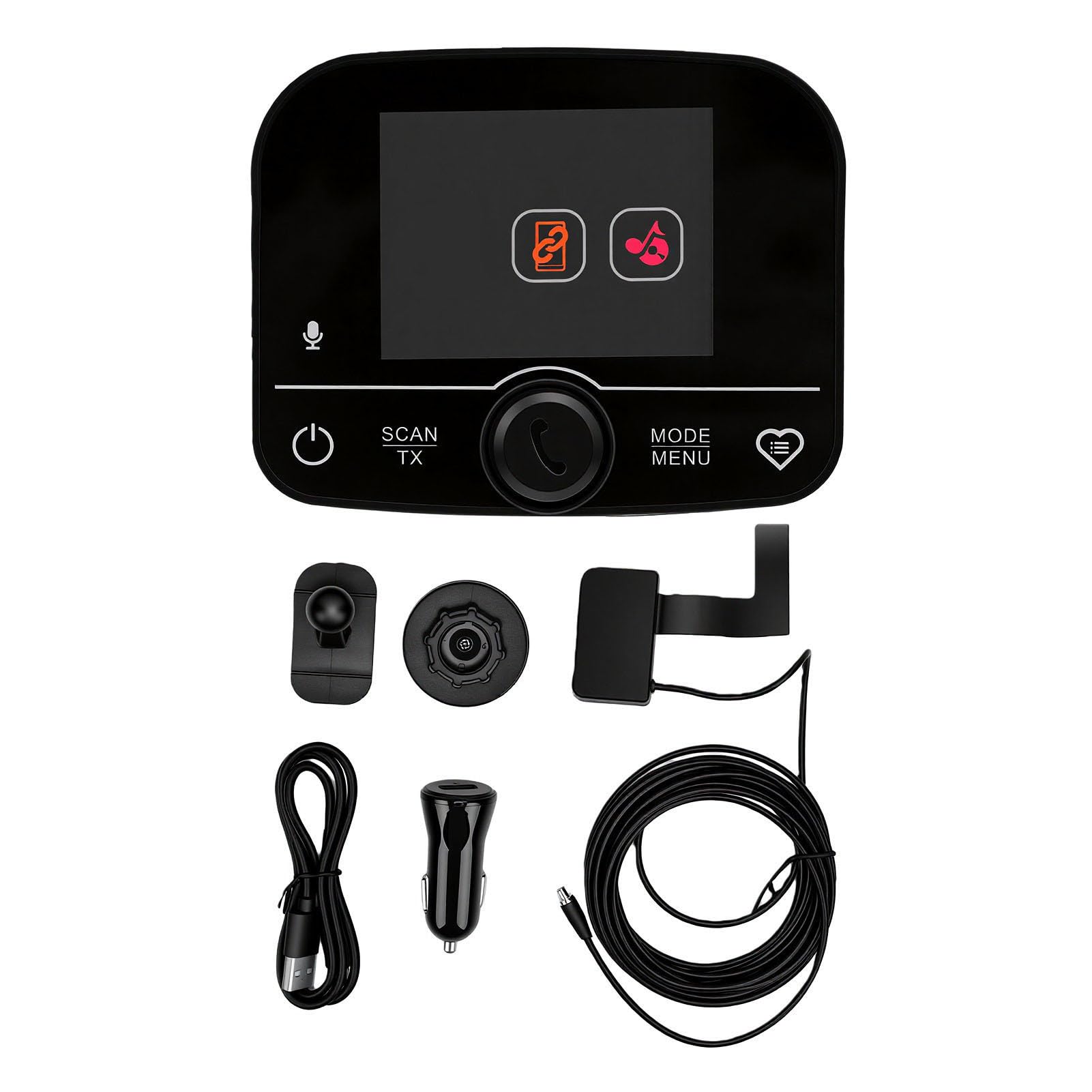 Receptor de Radio Dab para Coche de 2.4 Pulgadas con Bluetooth Transmisor FM Manos Libres para Salpicadero
