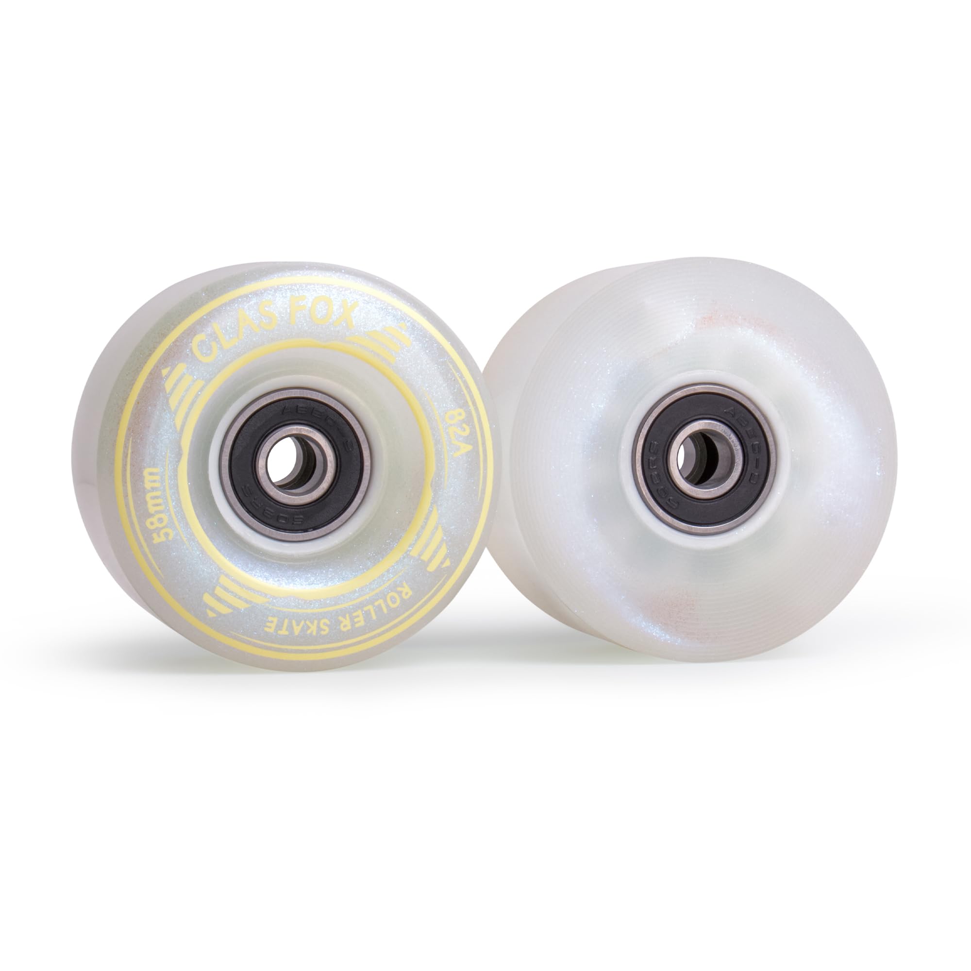 Ruedas para patines para exteriores o interiores, 58 mm, 32 mm, 82 A (juego de 8) (blanco)