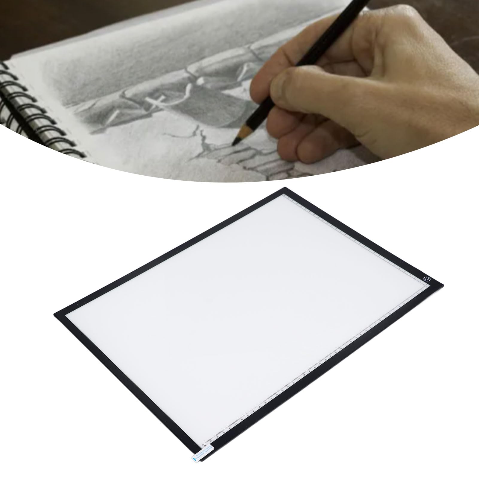 Panneau Lumineux LED A3, Table Lumineuse Acrylique Noir avec Câble USB-C, 459 x 336 x 5,5 mm, Gradation Continue pour Numérisation d'Art, Diapositives et Négatifs