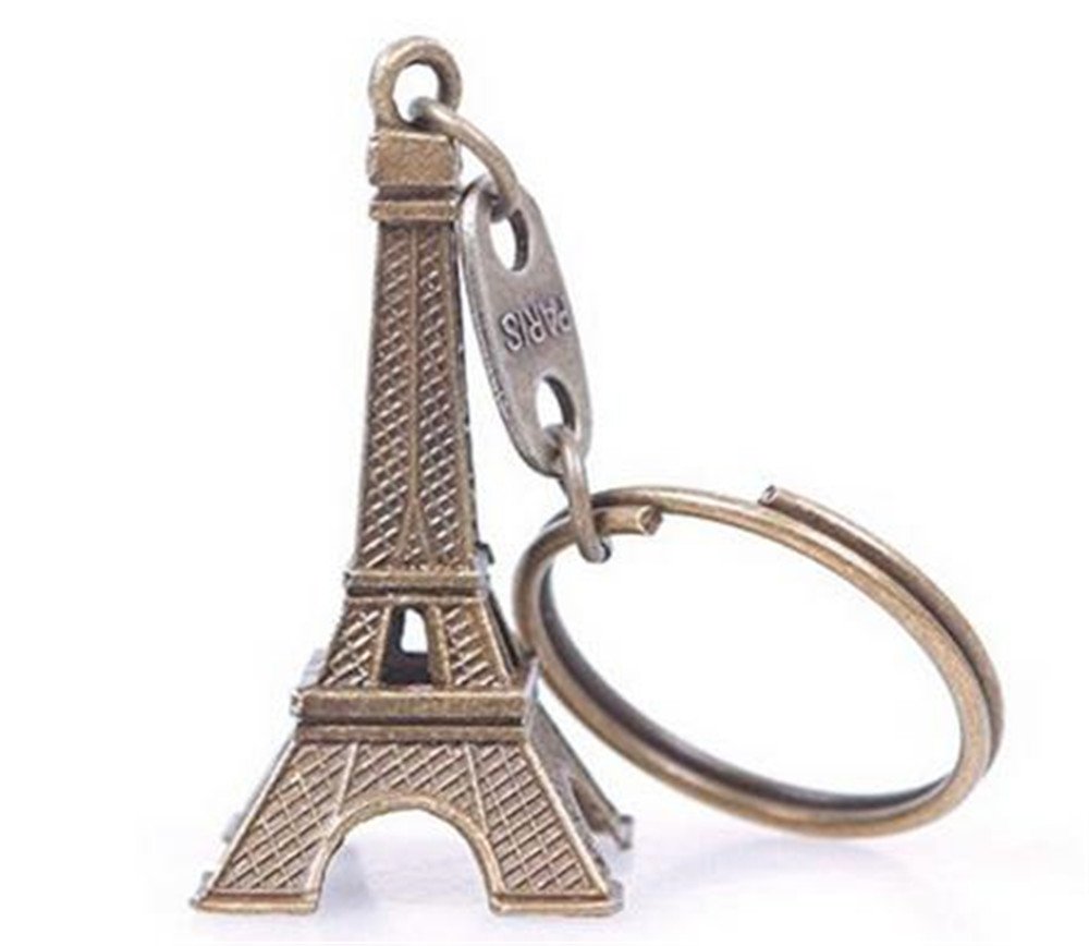 Weahre Eiffel Tower Keychain, Unisex Adult Keyring, Brown, Modern, Unique, Elegant, Novelty Keychains
