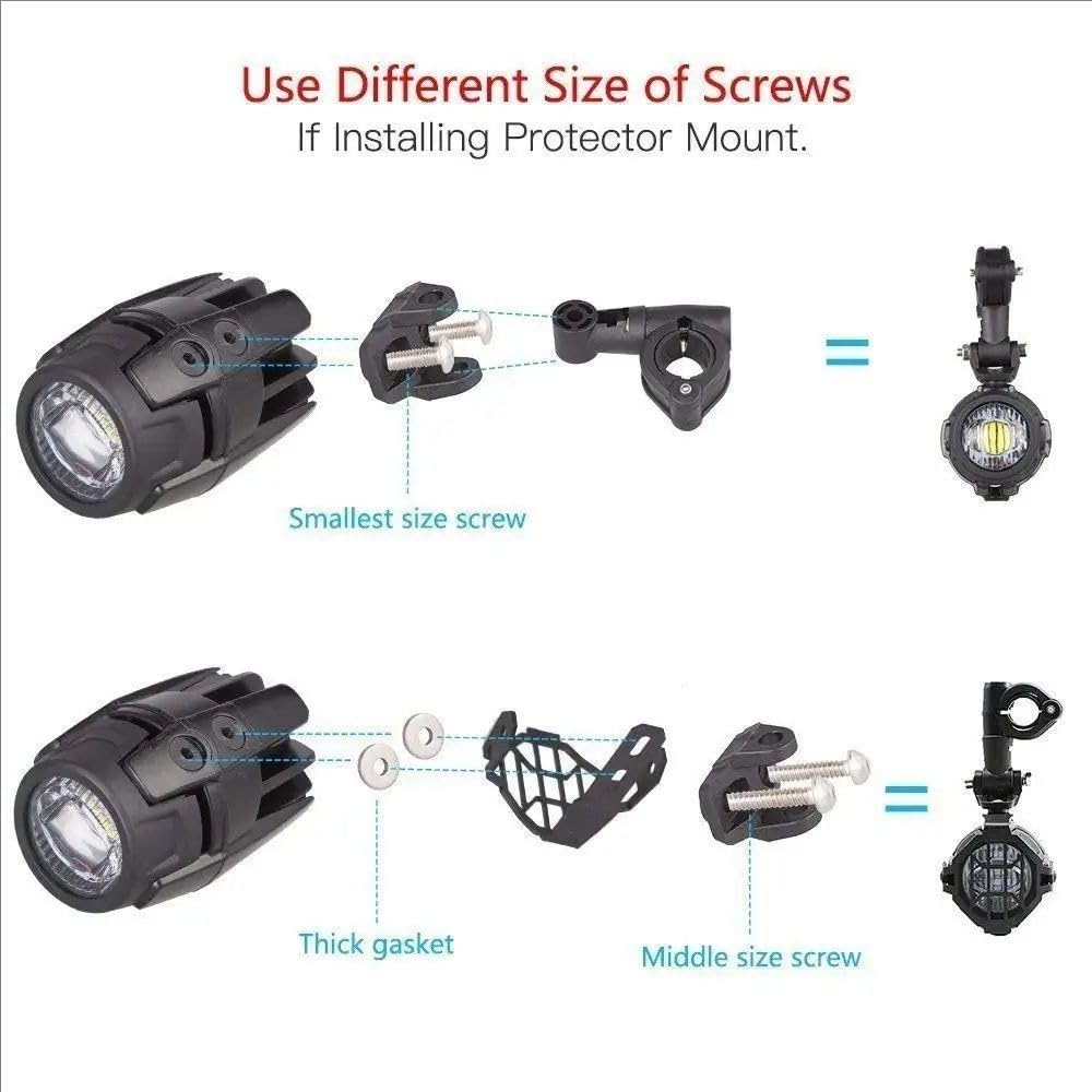 NEWFUN Faros adicionales para motocicleta, faro de moto, lámpara LED exterior para motocicletas, faros antiniebla, faros LED, IP67, 40 W, giratorio 360 grados, adecuado para motocicletas, vehículos