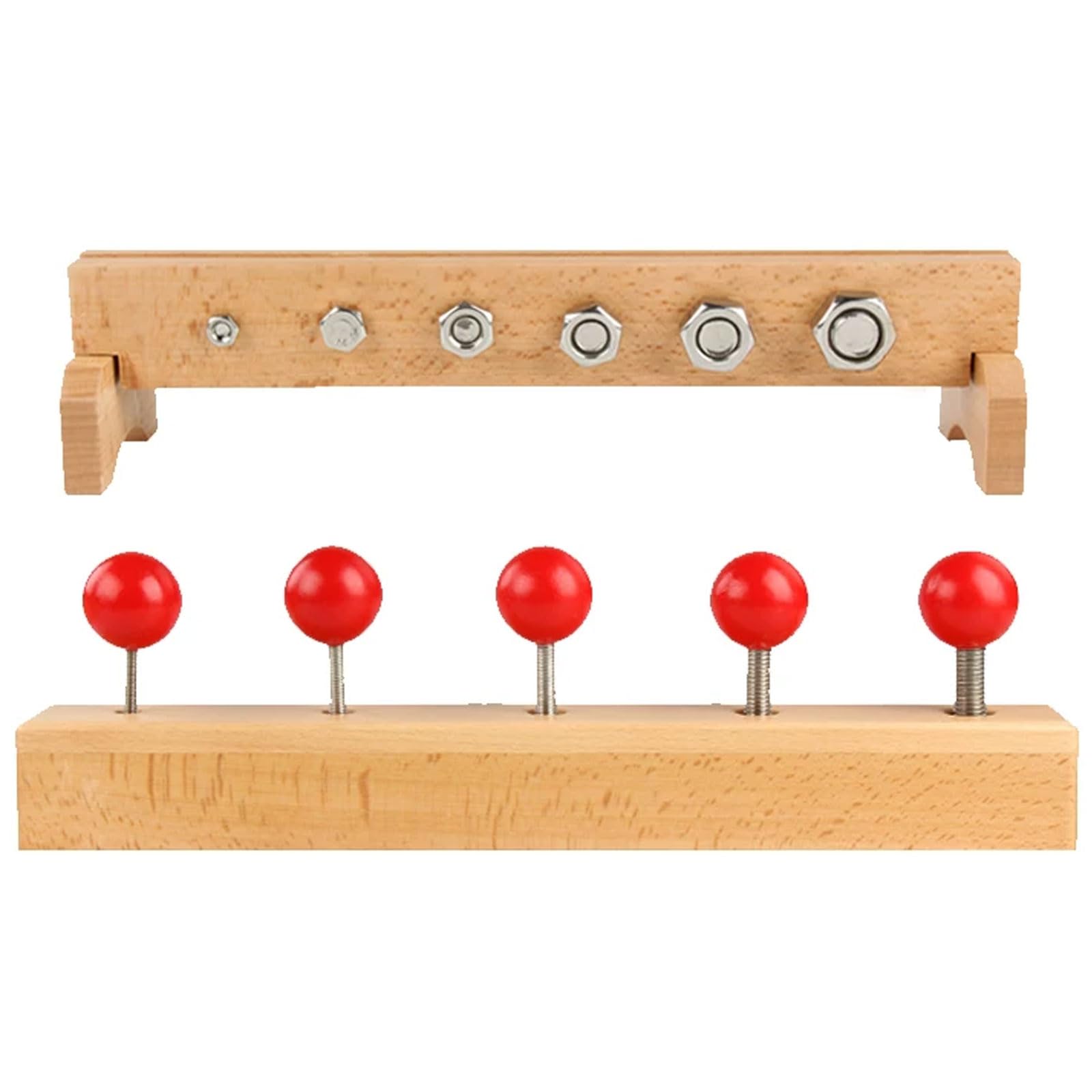Drewniana Tablica z Śrubami do Ćwiczeń Życia Praktycznego Montessori | Zabawka dla dzieci Nuts & Bolts do kręcenia, ćwiczenie sprawności ręka-oko, edukacyjna zabawka do nauki