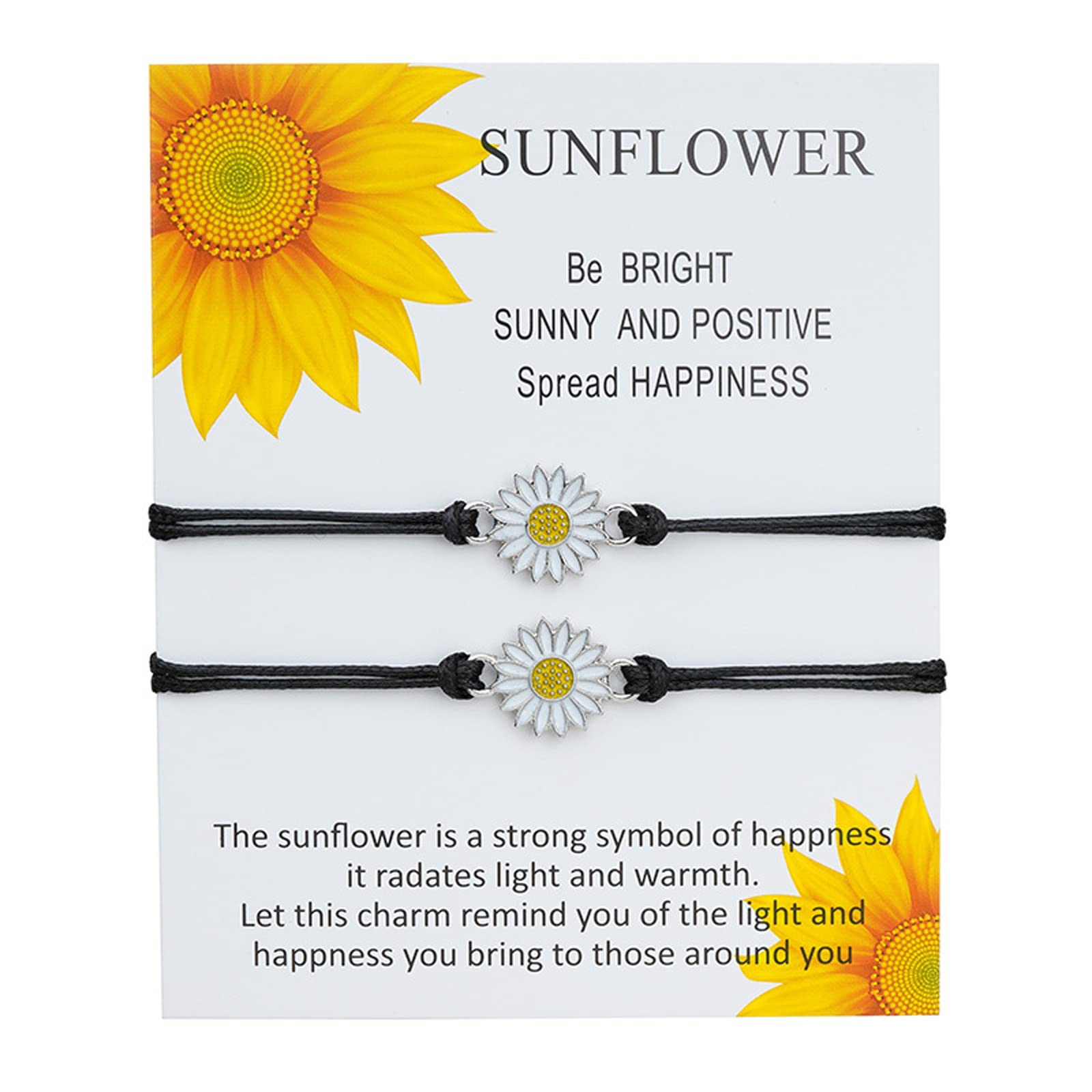 Caiyao 2/4Pcs Handmade Sunflower Pinky Promise Bracelets with Wish Card Hypoallergenic Daisy Flower Wax Rope Woven Bracelets Adjustable Best Friend Long Distance Friendship for Women Girls Jewelry, wax rope, alloy (B09WTS7VS5) Amazon Price History, Amazon Price Tracker