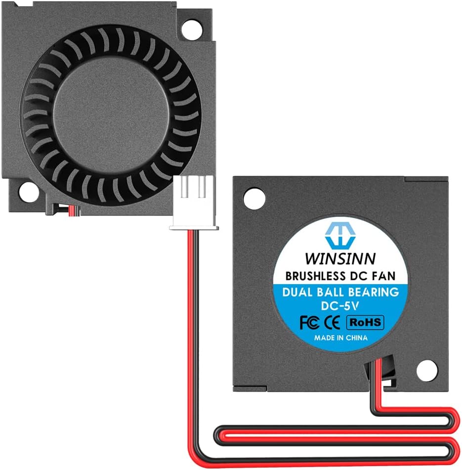 WINSINN 30mm Blower Fan 5V 3010 Dual Ball Bearing 30x10mm Turbine Turbo - High Speed (Pack of 2Pcs)