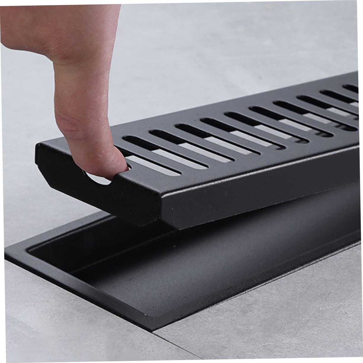 Desagüe 304 de Acero Inoxidable de Suelo Rectangular Negro