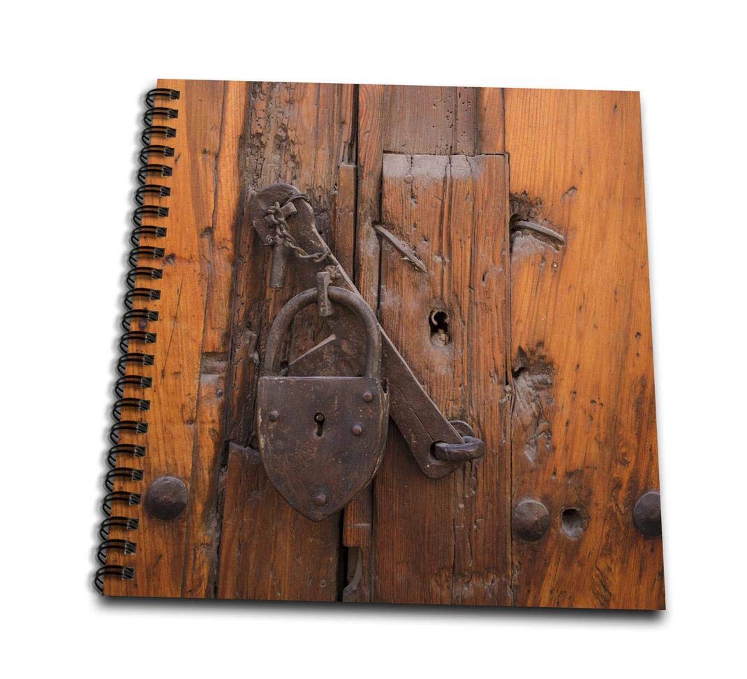 3dRose db_209800_3 Mexico, San Miguel De Allende Padlock on Wooden Door Mini Notepad, 4 by 4"