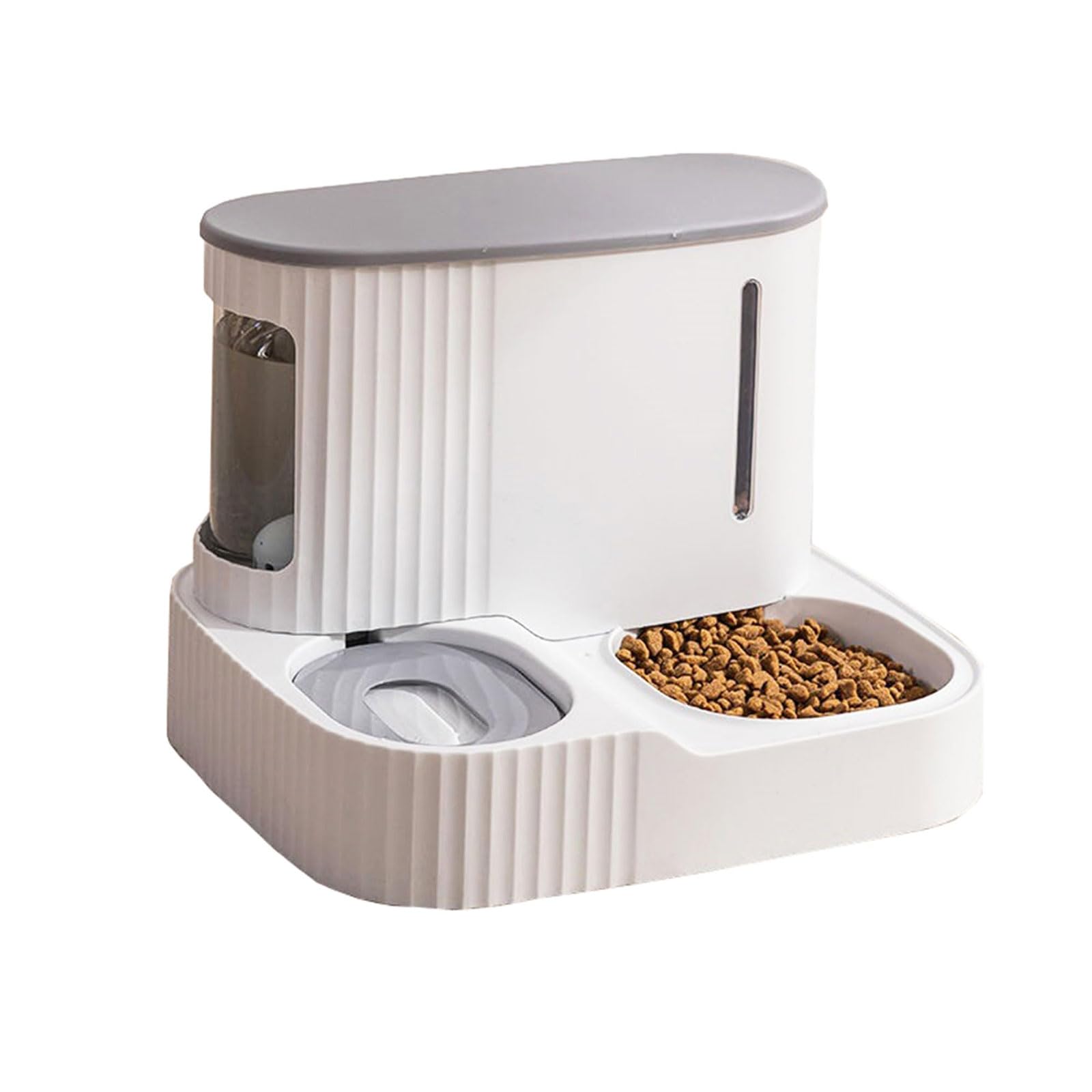 comederos para Mascotas, Comedero automático for Perros y Gatos, comedero automático for Mascotas, Ideal for Gatos pequeños y medianos de Interior, Color Gris.