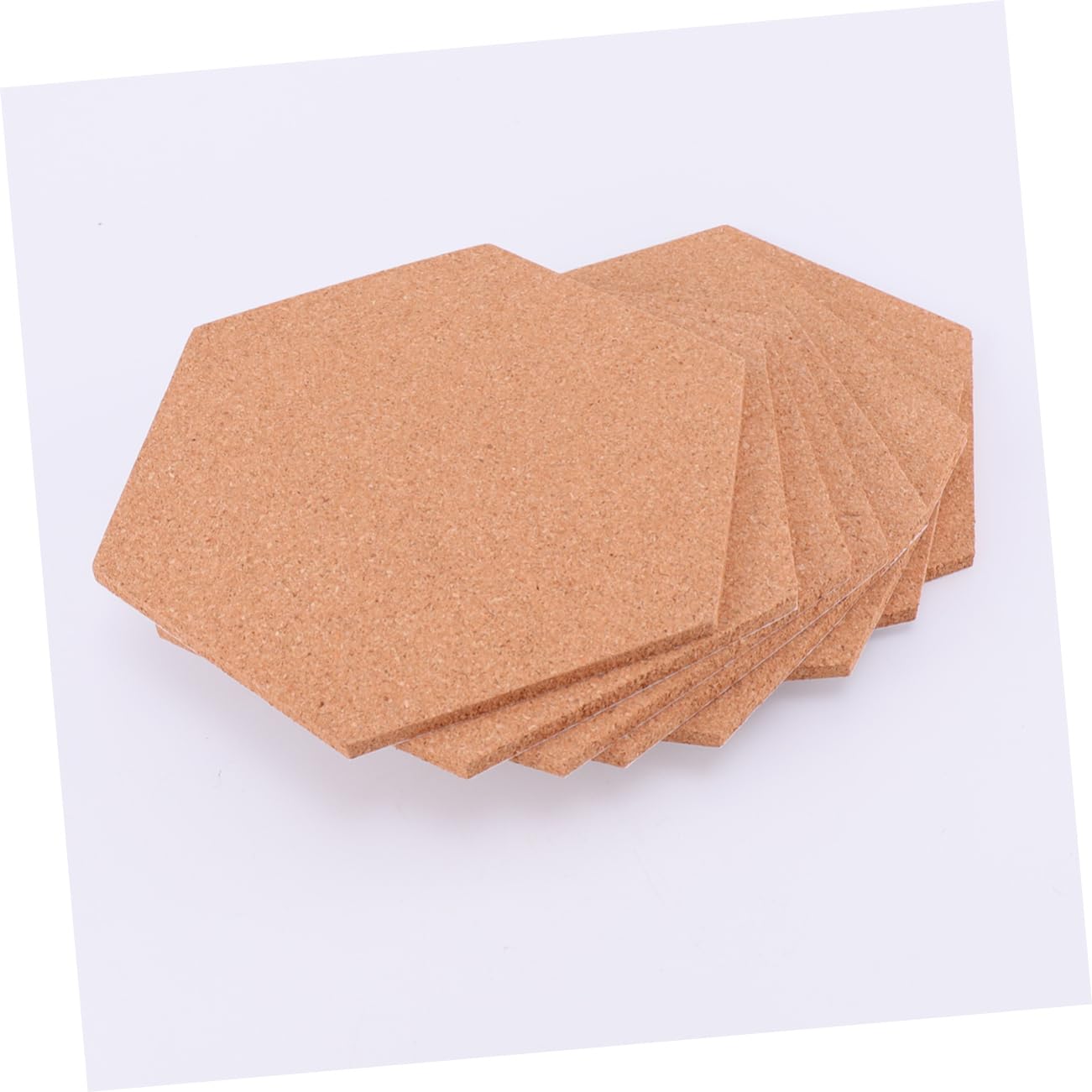 Tablero de Notas Hexagonal 8 Piezas Marrón de Corcho Autoadhesivo