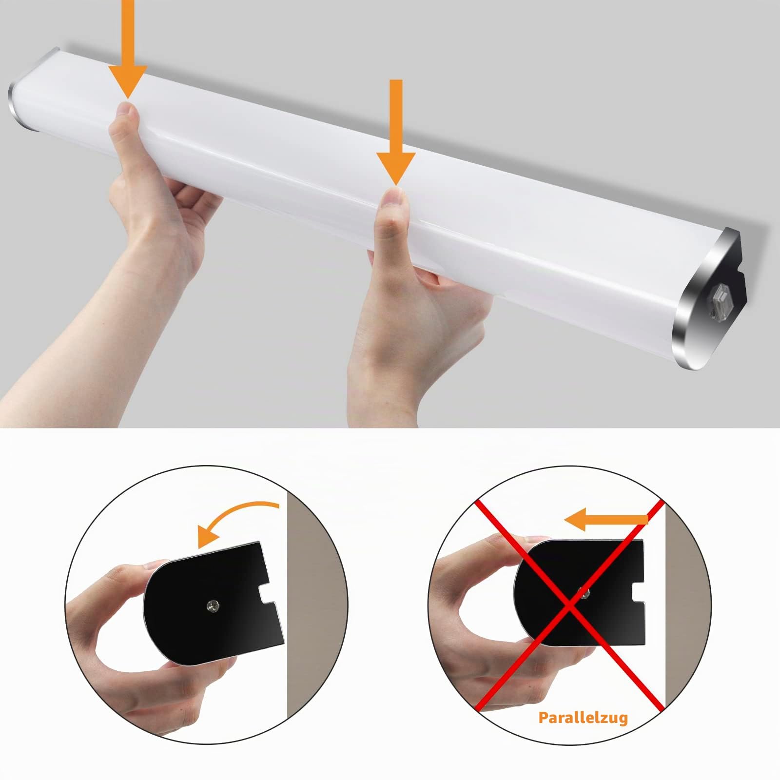 ENUOTEK 15W LED Badezimmer Lampe Wand Spiegelleuchte Seitlich mit Schalter Badlicht über Spiegel IP44 60 CM Länge Hohe Helligkeit 1400Lm Neutralweiß 4000K Beleuchtung Nicht Dimmbar