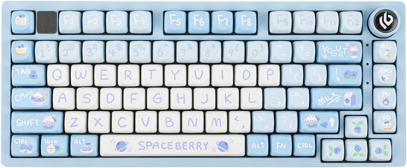 LEOBOG Hi75 Aluminum Mechanical Gaming Keyboard, Wired, 75% Hot Swappable RGB Backlit - Blueberry Party, Nimbus Switch
