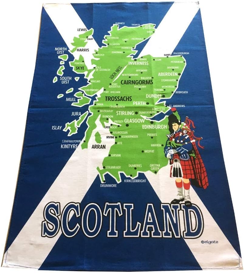 Elgate MAP OF SCOTLAND TEA TOWEL