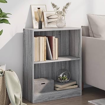 Bookshelf Grey Sonoma 60x24x76 cm Engineered Wood Bookcase, Book Shelf, Free Standing Display Shelf for Living Room, Home Office, Dinning Room