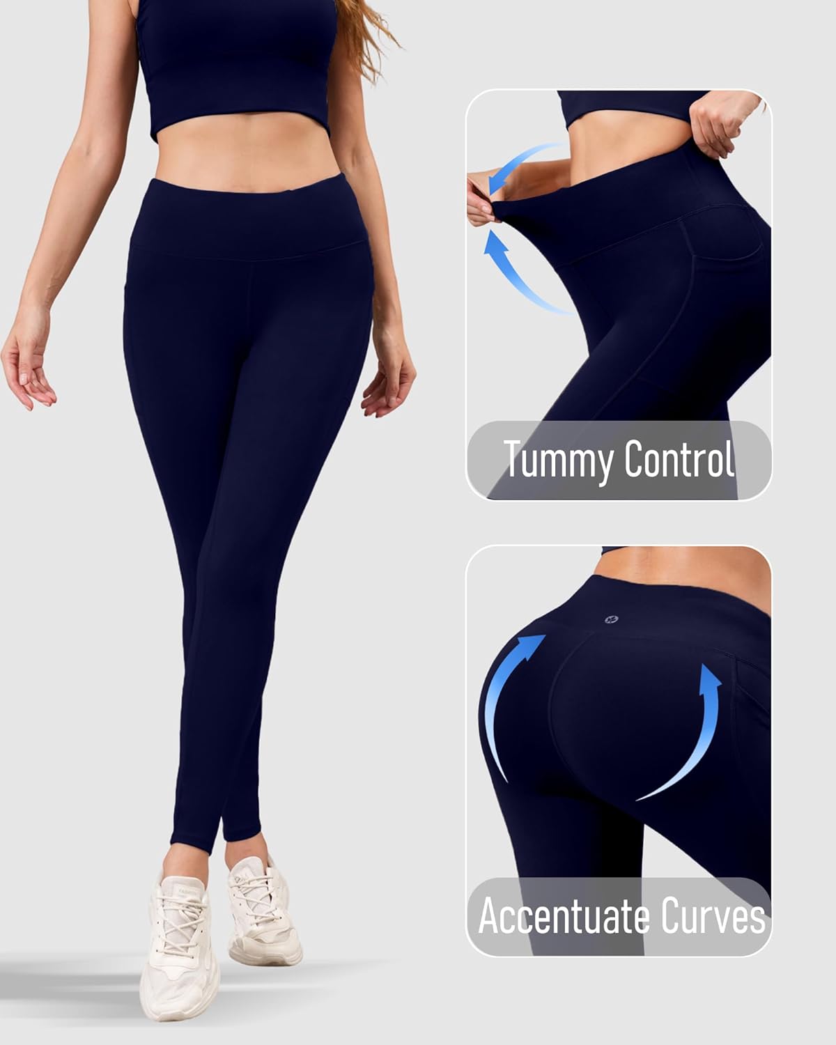 Women’s High Waist Full Length Yoga Pants with Tummy Control, 4-Way Stretch Leggings for Workout, Gym, Running - Image 4