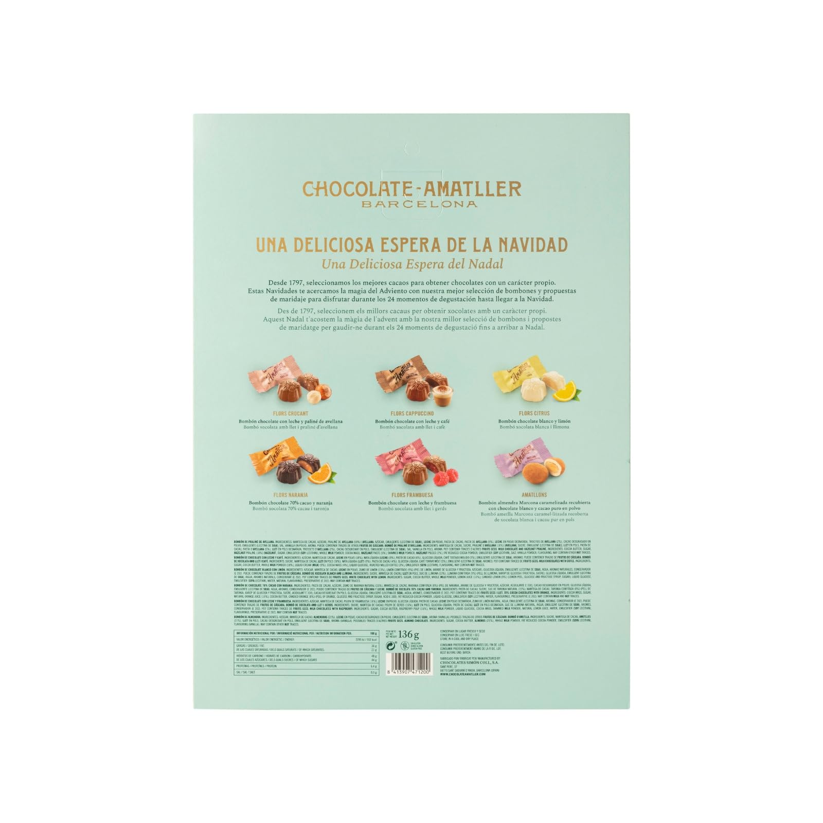 Calendario de Adviento bombones Amatller 136g