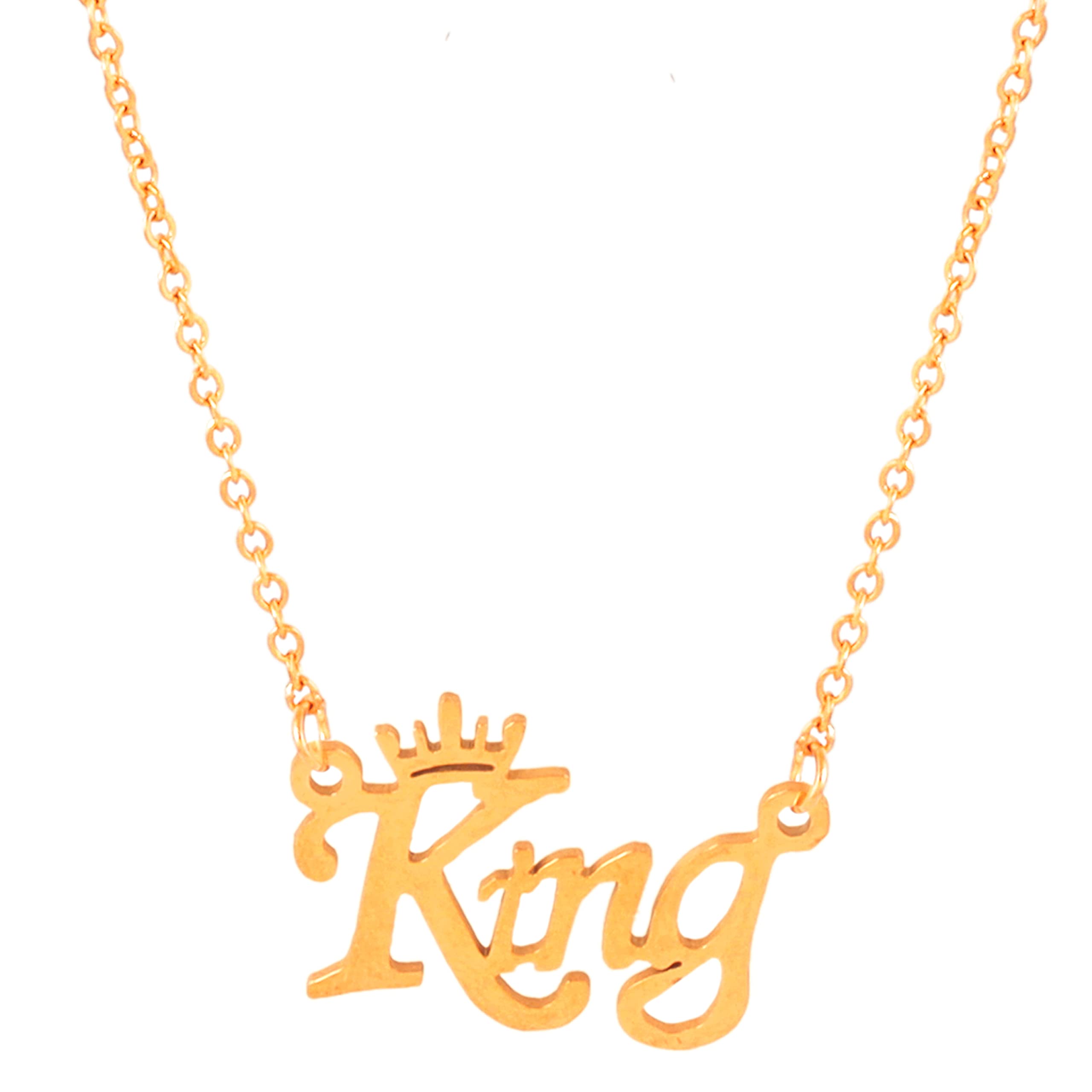 Charm Gold Plated King Pendant Necklace For Men Boys Valentine Special Chains-image-38