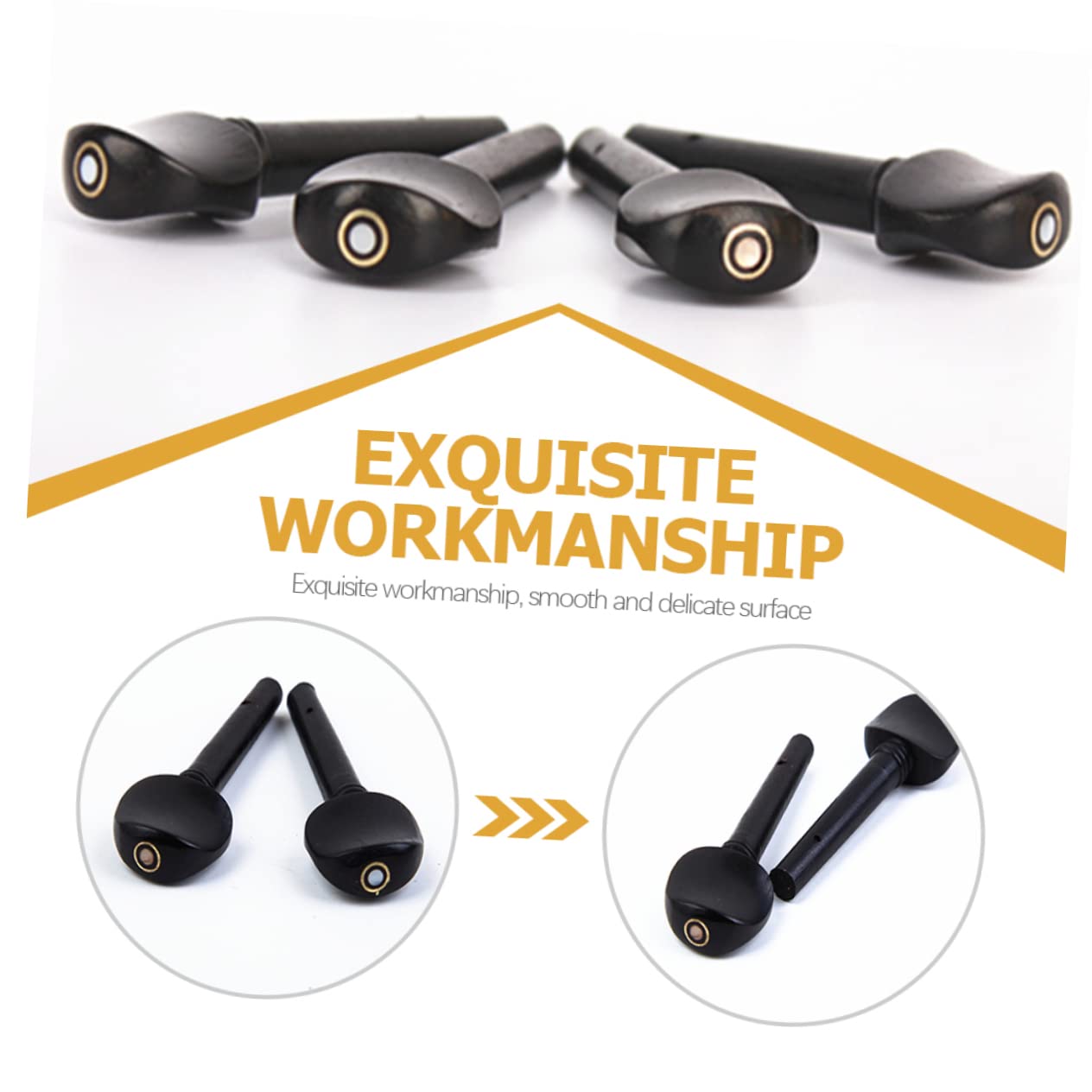 20 Pz Piroli Di Violino Piolo Di Accordatura Pirolo Fine Per Violino Pirolo Per Violino Del Violino Accessori in Oud Piroli Per Violino Tasti Dell'accordatore Black Ebano