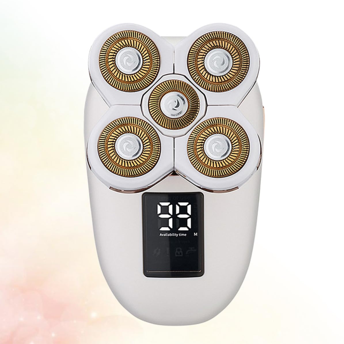 NUOBESTY LCD Haartrimmer Elektrorasierer für Männer mit 600 Mah Akku Weiß Glattes Rasieren und Direkt mit Wasser Reinigbar für Zuhause und Unterwegs
