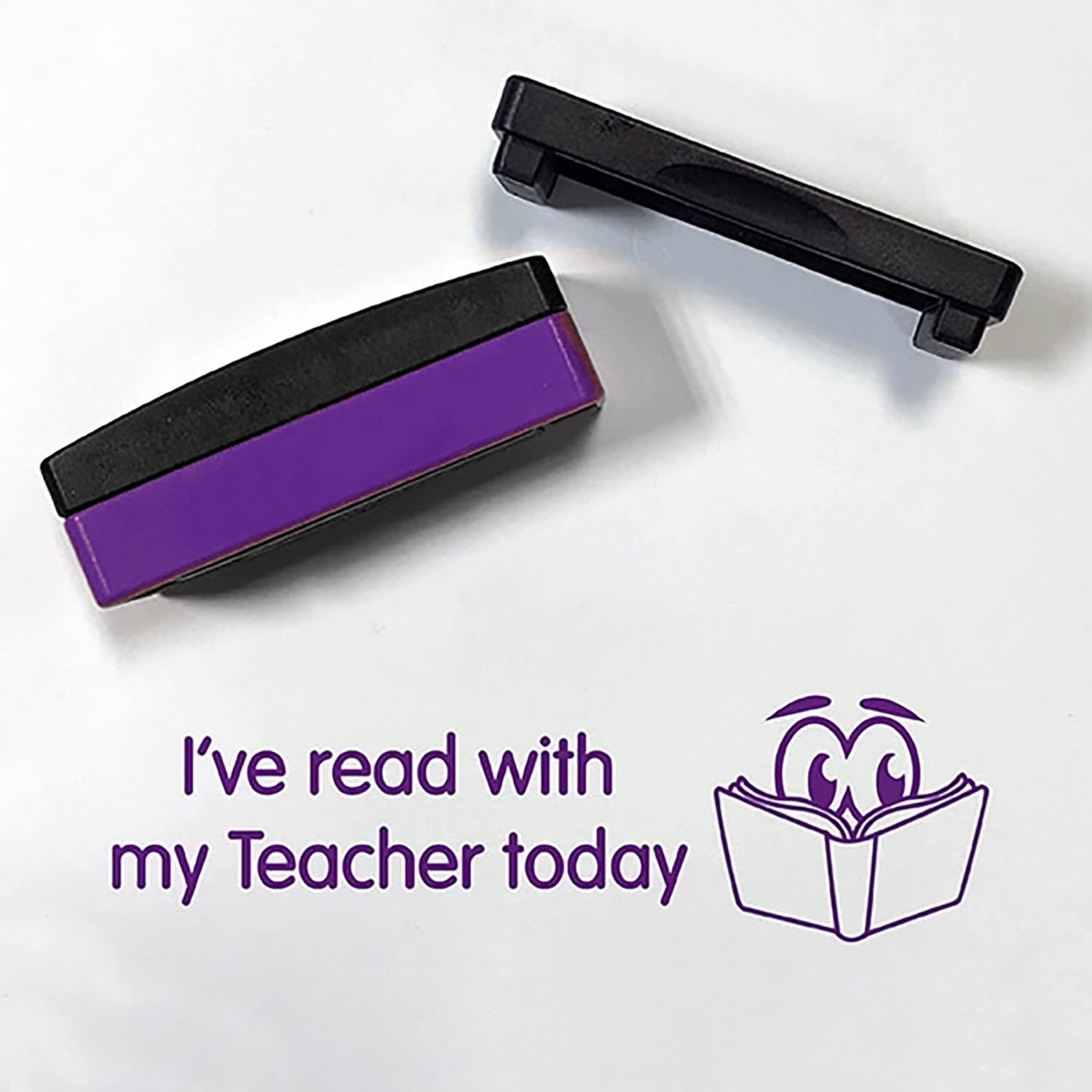 Stackable I've Read With My Teacher Today Pre Inked School Teachers Feedback Marking Stamper Stamp 44x13mm Primary Teaching Services (Purple