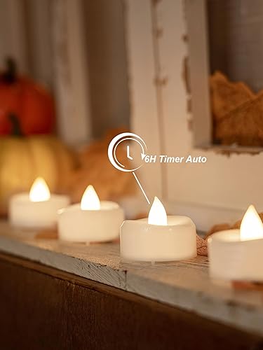 Miniatura 3 de Velas sin llama, paquete de 12 velas LED falsas, velas a pilas con temporizador automático de 6 horas para Halloween, Navidad y bodas, 1.5 x 1.25