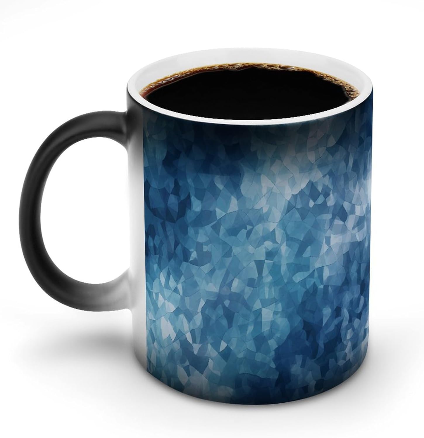 Color Changing Mug Abstract Color Blue Printed Ceramic Coffee Mug Heat Changing Sensitive Mug Magic Heat Changing Coffee Mug Novelty Coffee Mugs