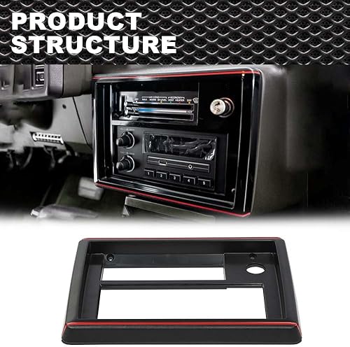 Miniatura 9 de Placa de radio con borde rojo compatible con El Camino Monte Carlo SS 1981 1982 1983 1984 1985 1986 1987 1988 negro