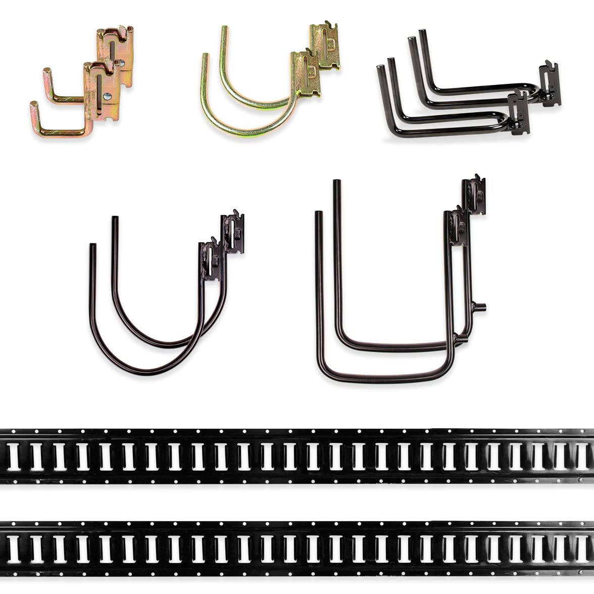 DC Cargo MallE-Track Organization Kit - 12 Pieces: 5 ft Black E-Track Rails & E-Track Accessories