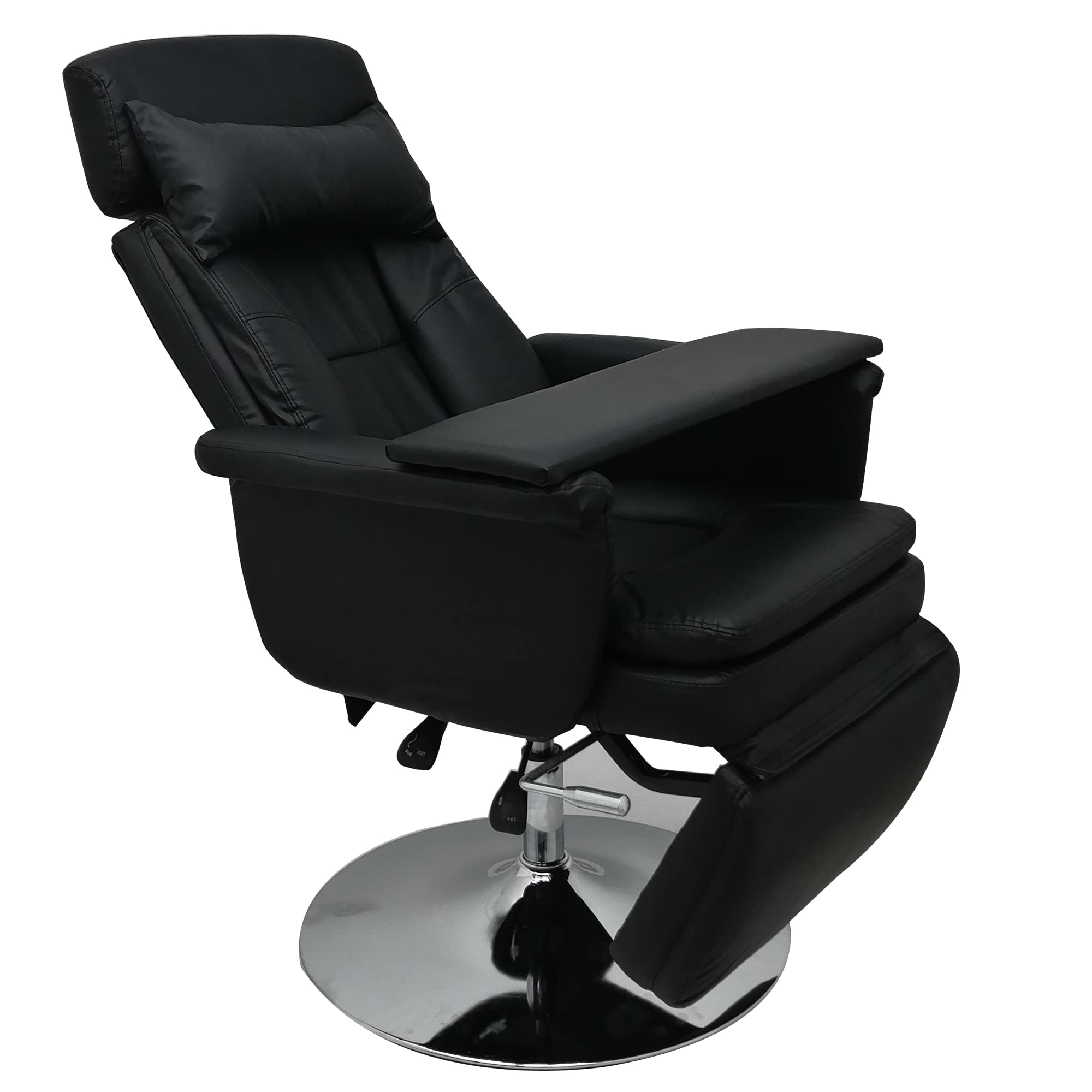 INTSUPERMAI Beauty Salon Chair Deck Chair Massage Table Bed Folding Chair No Locking Function with Air Pressure Adjustable Max Load 440lb for SPA Salon Tattoo Equipment Home Office Chair (Black)