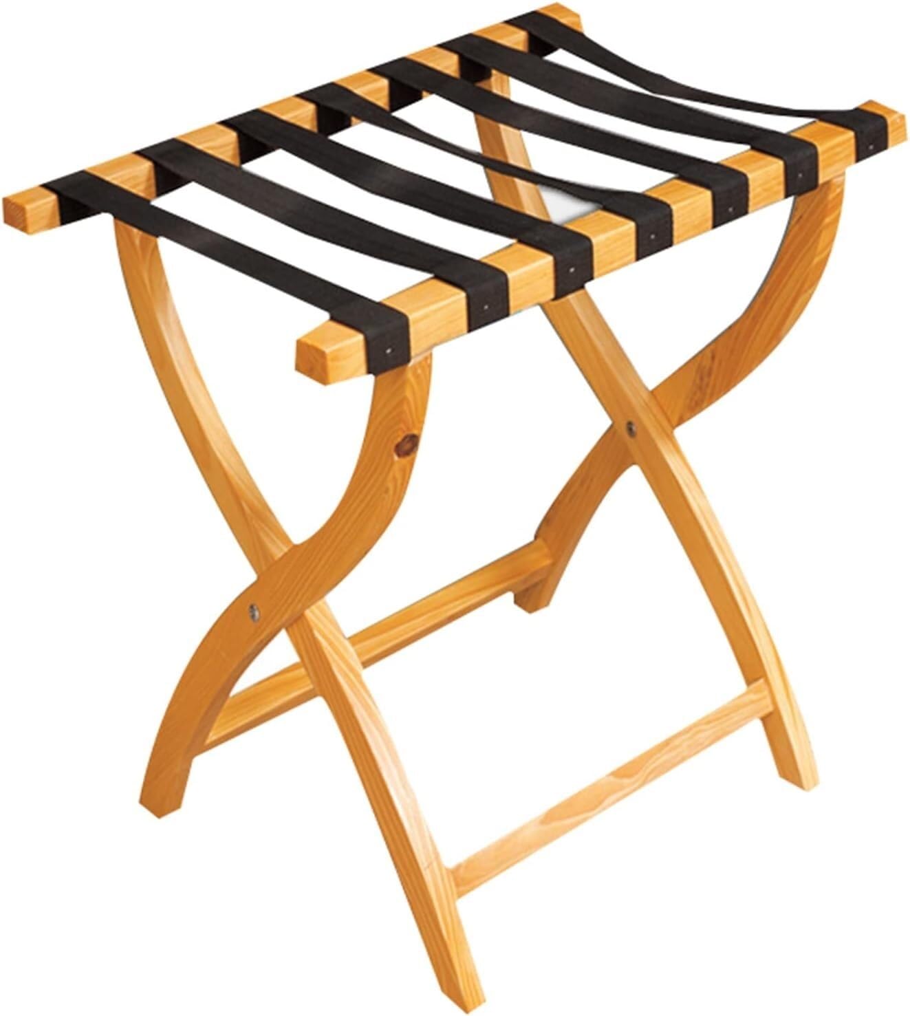Porte-bagages à pied droit pliable en bois pour valises d'hôtel